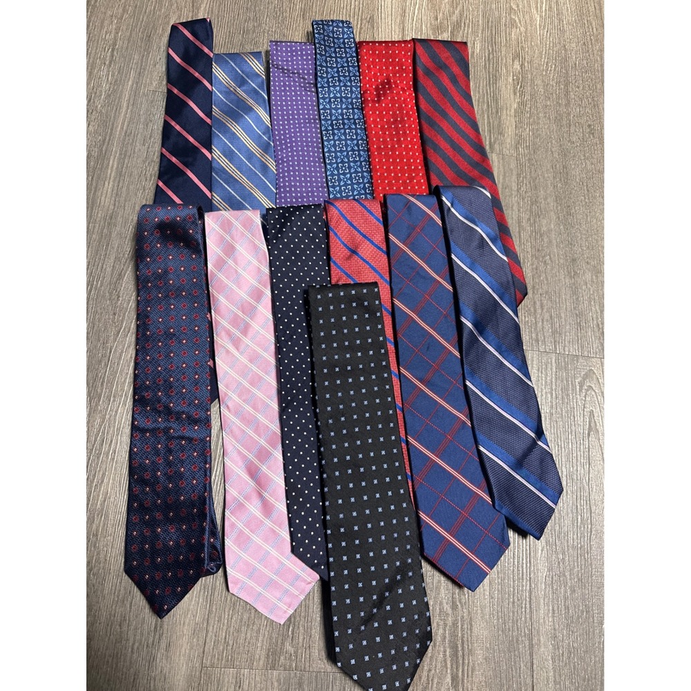 Brooks Brothers 346 Silk Tie Lot of 13 Mens Striped Polka Dot Geometric Neckties